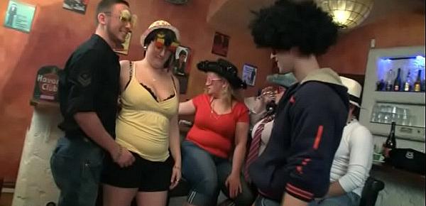  Fat girls fooling around in the bbw bar